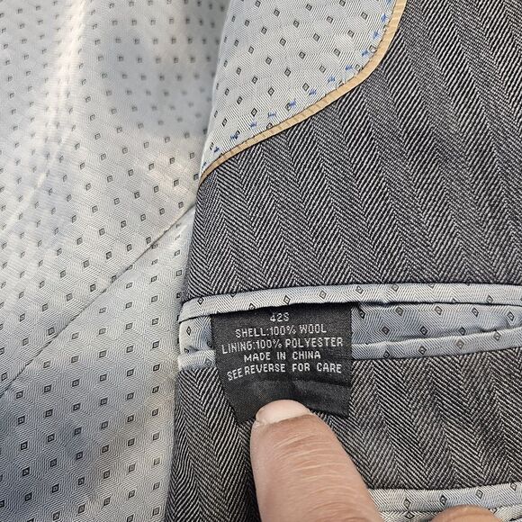 Bachrach Mens Blazer 42s Gray Two Button‎ - Picture 3 of 13